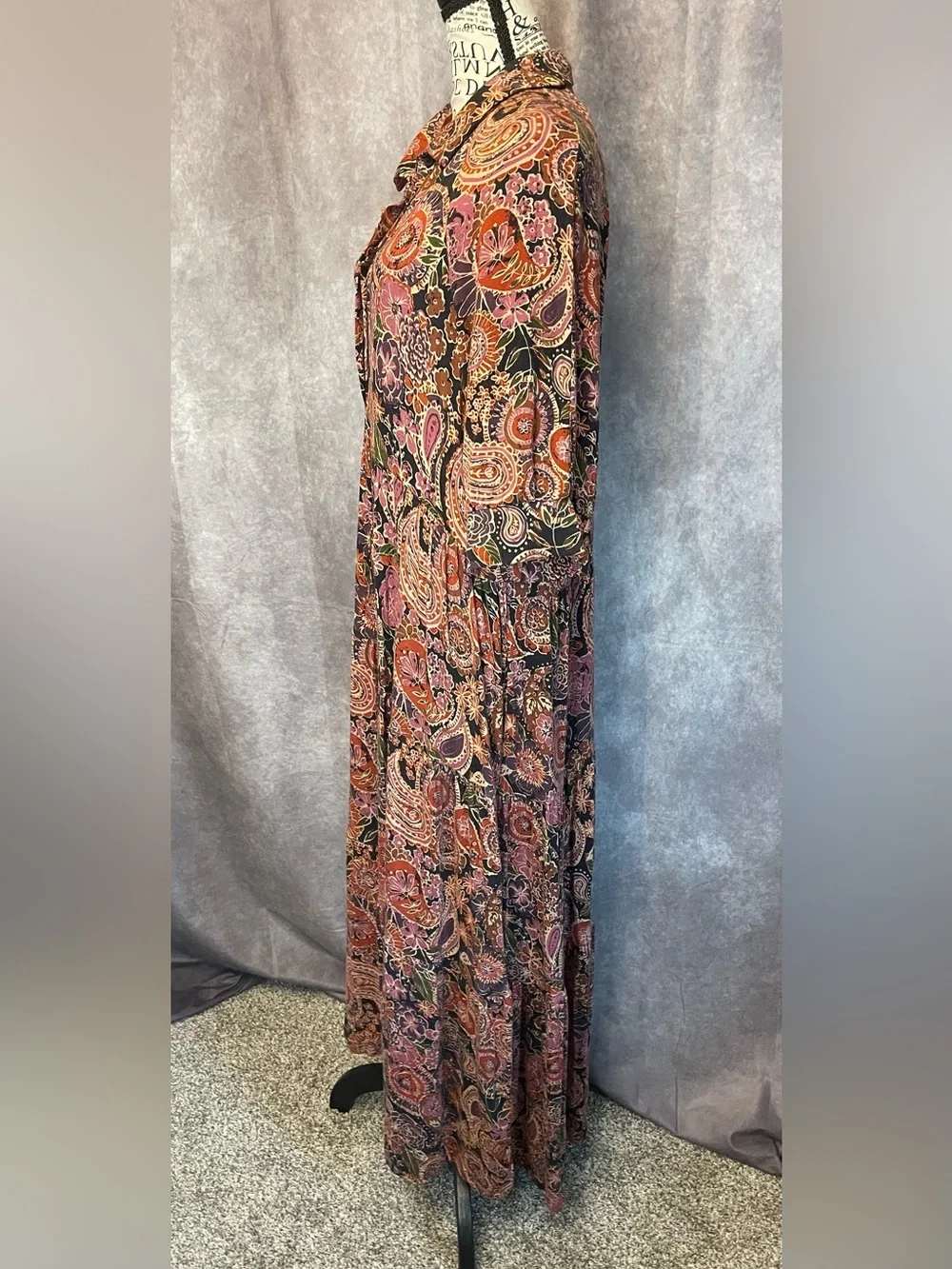 NATURAL LIFE Paisley Print Dress in Rust, Olive, and Blush NWT XL - Picture 2 of 6